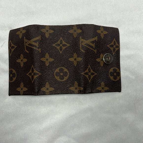 Louis Vuitton Vintage Logo Coated Canvas Key Coin Case Wallet Snap Hooks Zipper - Picture 5 of 10